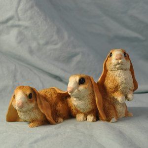 1988 lop earred bunnies figurine Castagna (w960)